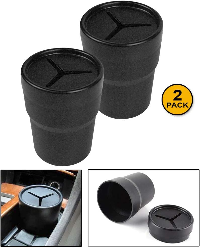JAVOedge 2 Pack Black Small Car Storage Holder for Pens, Coins, Cash, Fits in Cup Holder