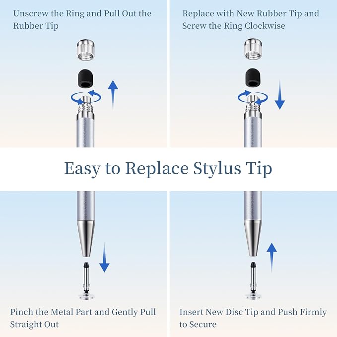 ChaoQ 2-in-1 Stylus Pen for Touchscreen, 6 High Sensitivity Stylus