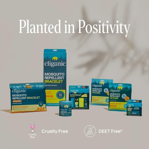 Cliganic Mosquito Repellent Bracelets - DEET-Free, Natural Protection for Adults & Kids | 10 Pack in Neutral Colors