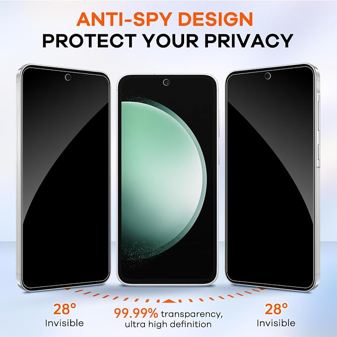 3+3 Pack for Samsung Galaxy S23 FE 5G Privacy Screen Protector & Phone Camera
