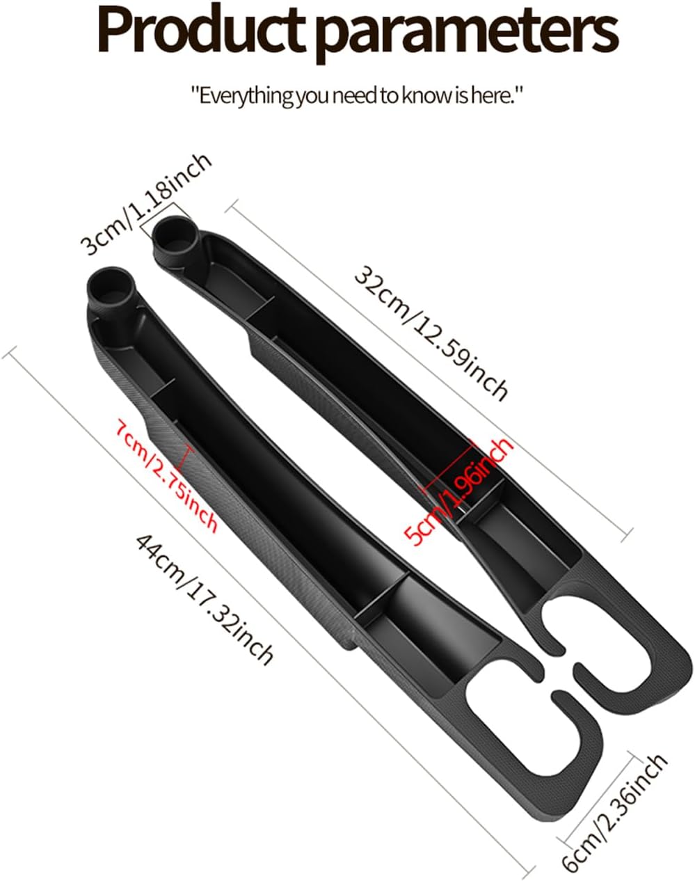 2PCS Car Seat Gap Filler, Universal Fit Automotive Seat Organizer ，Black