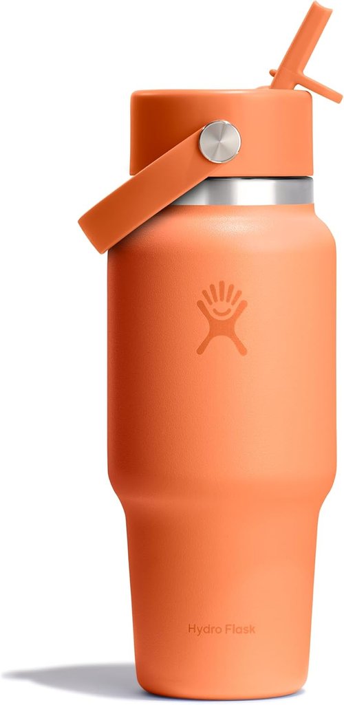 Hydro Flask Travel Water Bottle - Insulated Stainless Steel - Leakproof 24 Oz Nectar Orange