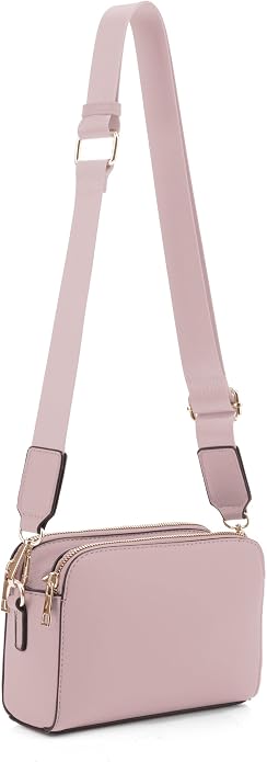 EVVE Crossbody Bags for Women Trendy Triple Zip Small Crossbody Camera Bag Purse
