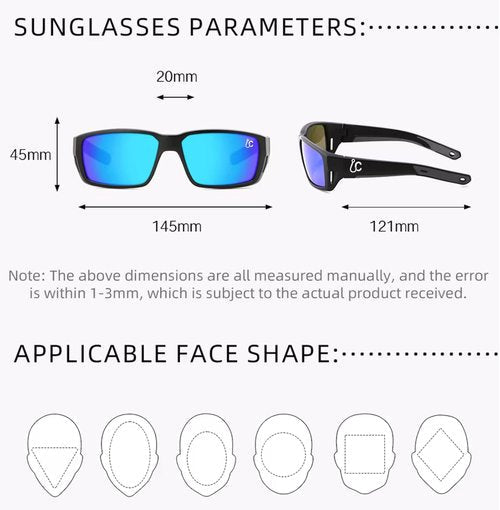 CATCHRO Polarized Fishing Sunglasses - UV Protection with Blue Mirror Lenses | Stylish & Durable