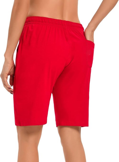 LUCKYCATCUS Women's Bermuda Shorts - Comfortable Jersey Athletic Shorts with Pockets | Knee-Length Design