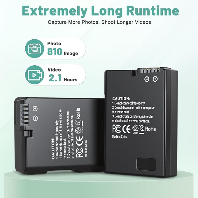 EN-EL14 EN-EL14a Battery and Dual LED Charger Compatible