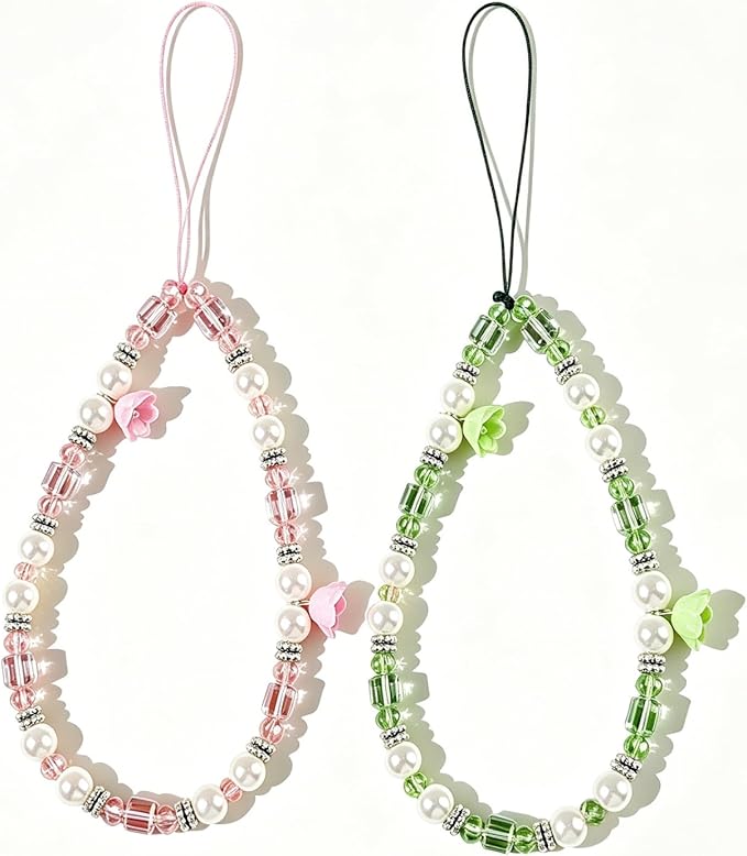 Phone Charm Strap Beaded Lanyard Camera Wrist Strap Phone Chain Wristlet Cute