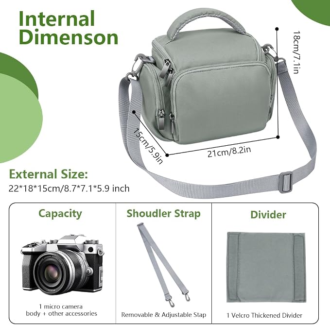 Ainiv DSLR Camera Bag, Waterproof Anti-Shock SLR Camera Case, Large Adjustable
