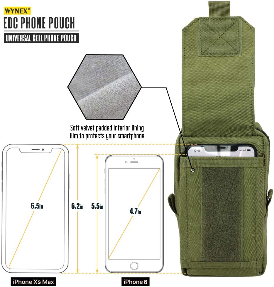 WYNEX Tactical EDC Pouch - Molle Utility Organizer for Gadgets & Phones | Versatile Waist Pack