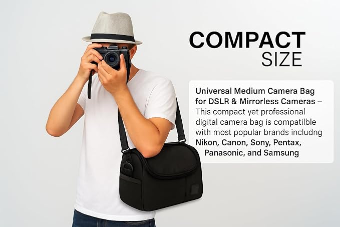 eCostConnection Medium Camera Bag Case – Soft Padded Camera Equipment Bag