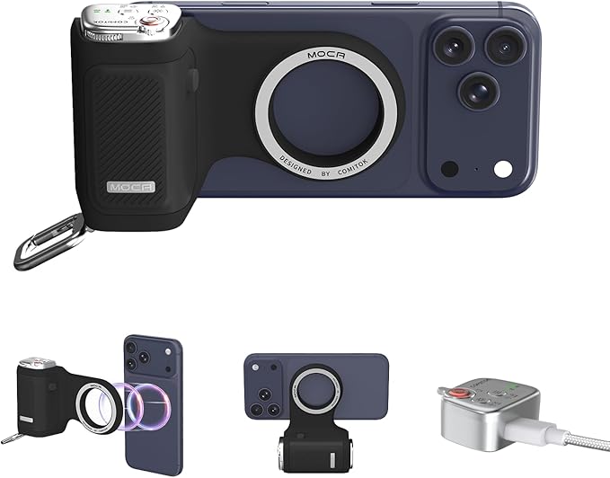 COMITOK Magnetic Camera Grip for iPhone 17 Pro, No App Needed for iOS26 System