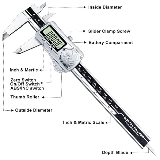 Kynup Caliper Measuring Tool IP67 Waterproof, Digital Caliper Outside Micrometer