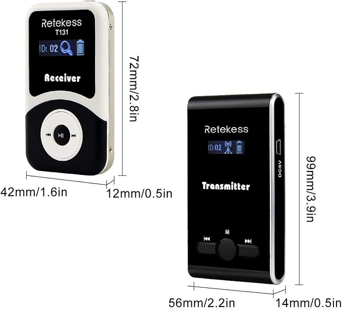 Retekess T130 Wireless Audio Tour Guide System, Translation Headphones