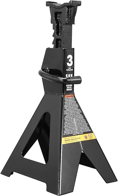 Big RED AT43006BR Steel Jack Stands: 3 Ton (6,000 LBs) Capacity, 2 Pack, Black
