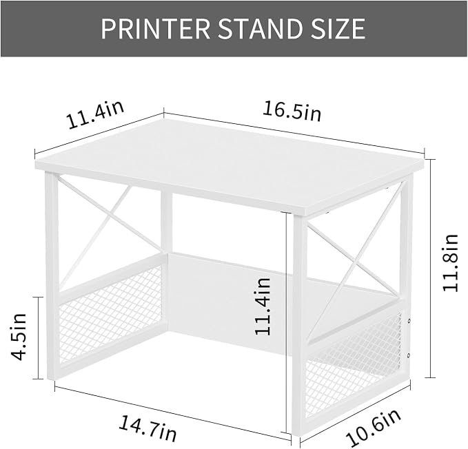 Printer Stand for Desk, Desktop Printer Stand Shelf Organzier for Home Office