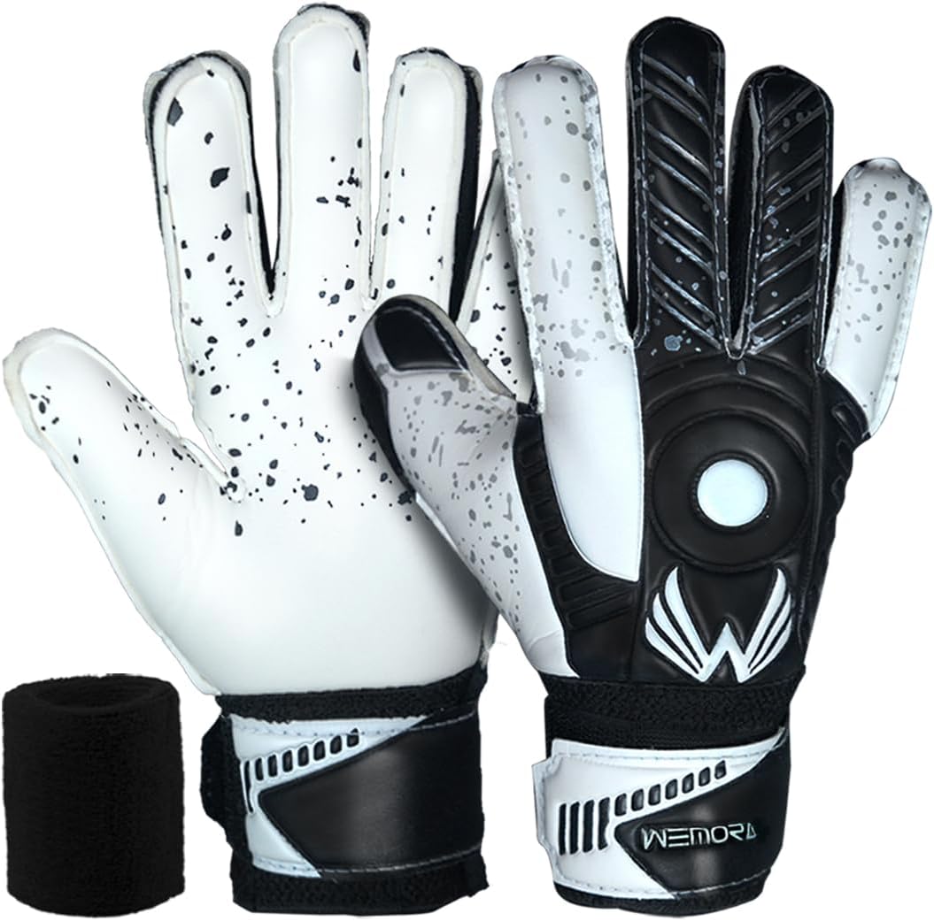 Soccer Goalie Gloves - Fingersave Technology for Kids & Adults | 7.5MM Strong Grip Palm