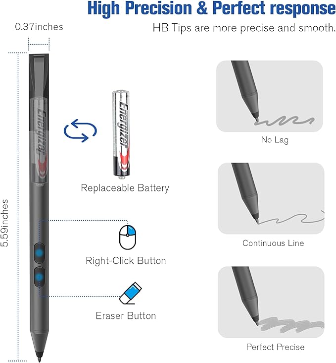 Stylus Pen for HP Omnibook/Envy/Spectre/Pavilion x360, 1024 Pressure