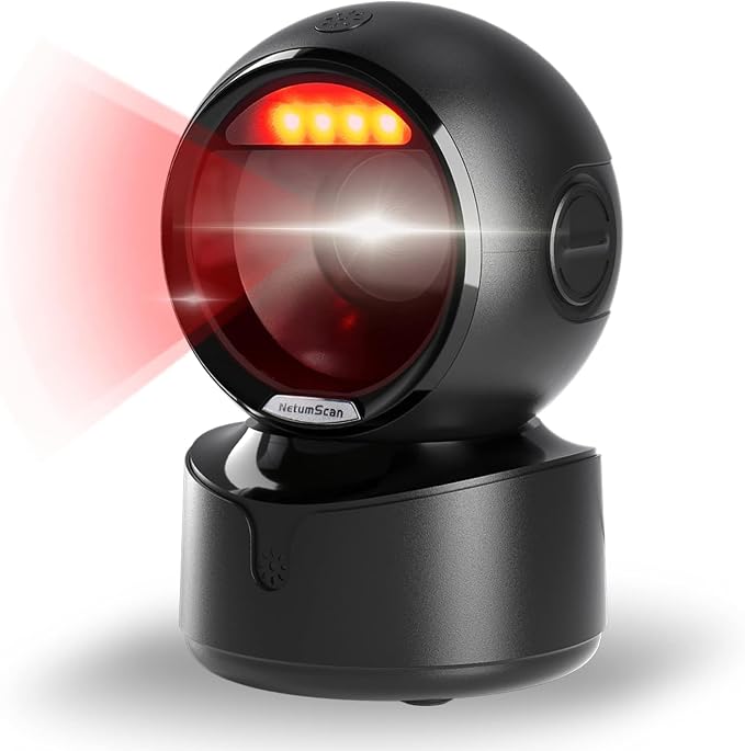 NetumScan Automatic Omnidirectional Desktop Barcode Scanner, Hands-Free USB