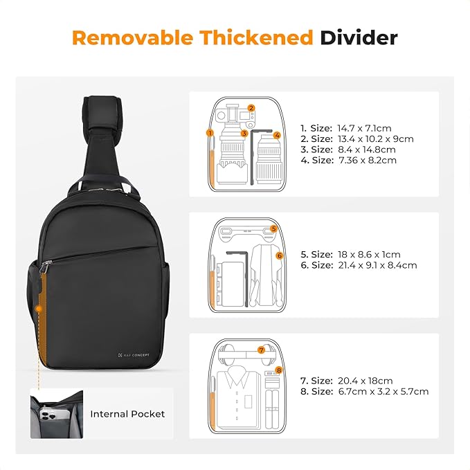 K&F CONCEPT Small Camera Bag for Photographer, Camera Sling Crossbody bag for