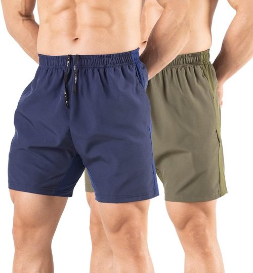 Gaglg Men's 5" Running Shorts - Quick Dry Athletic Gym Shorts with Zipper Pockets | 2 Pack
