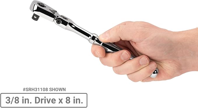 TEKTON 3/8 Inch Drive Flex Head Quick-Release Ratchet Set, 2-Piece (8, 12 in.) | SRH91301