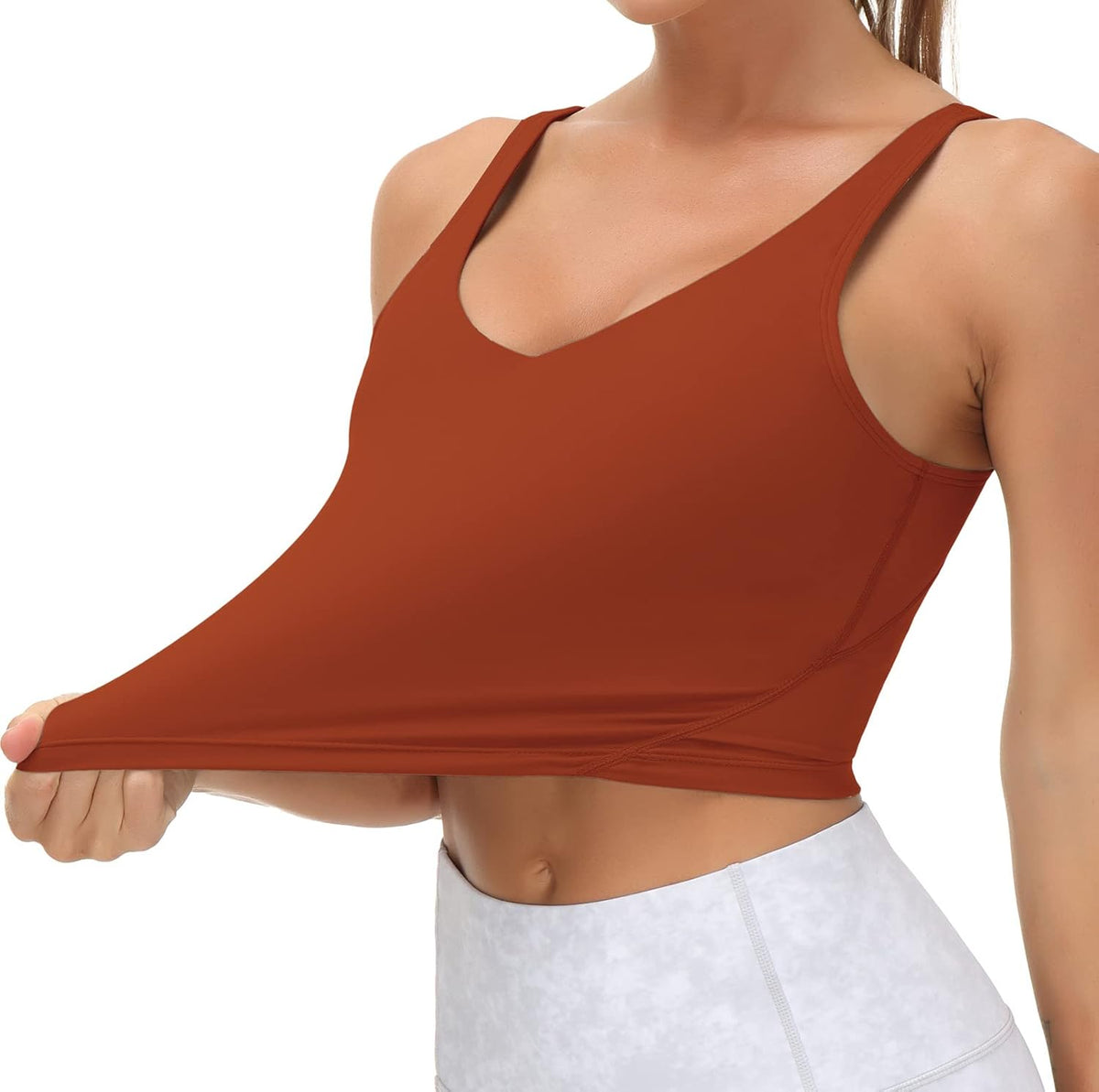 The Gym People Women's Longline Sports Bra - Wirefree, Padded, Medium Support, Comfortable Fit