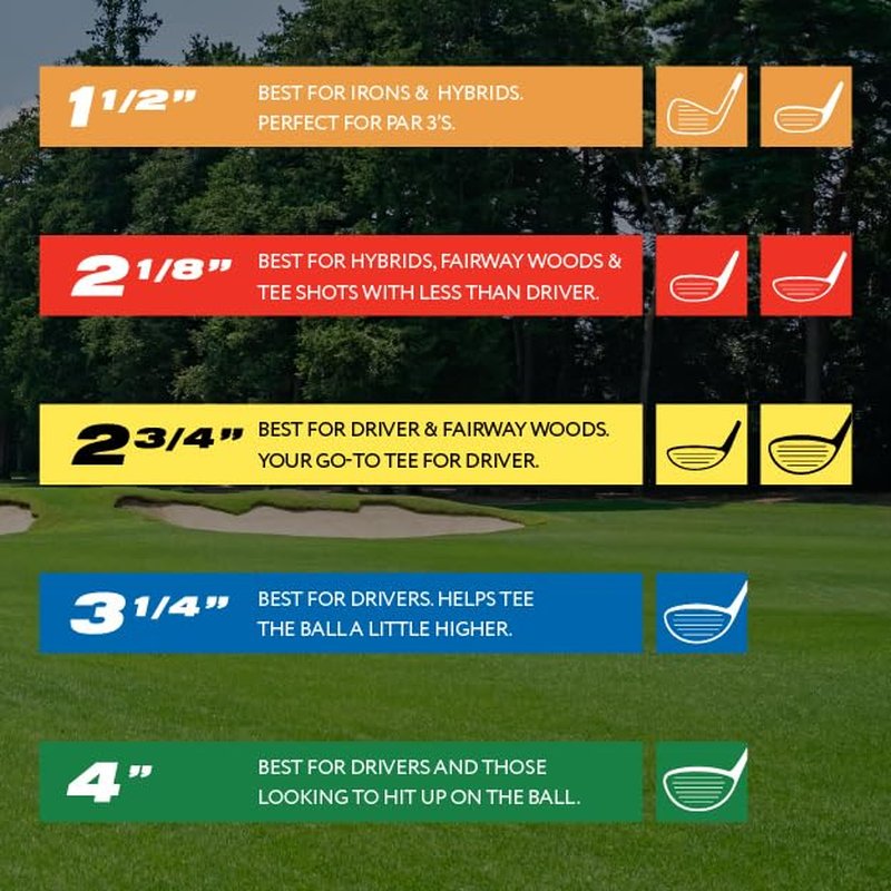 PrideSports PTS Wood Golf Tees | 135 Count, 3-1/4 Inch | #1 Wood Tee on Tour | Best for Drivers & Woods