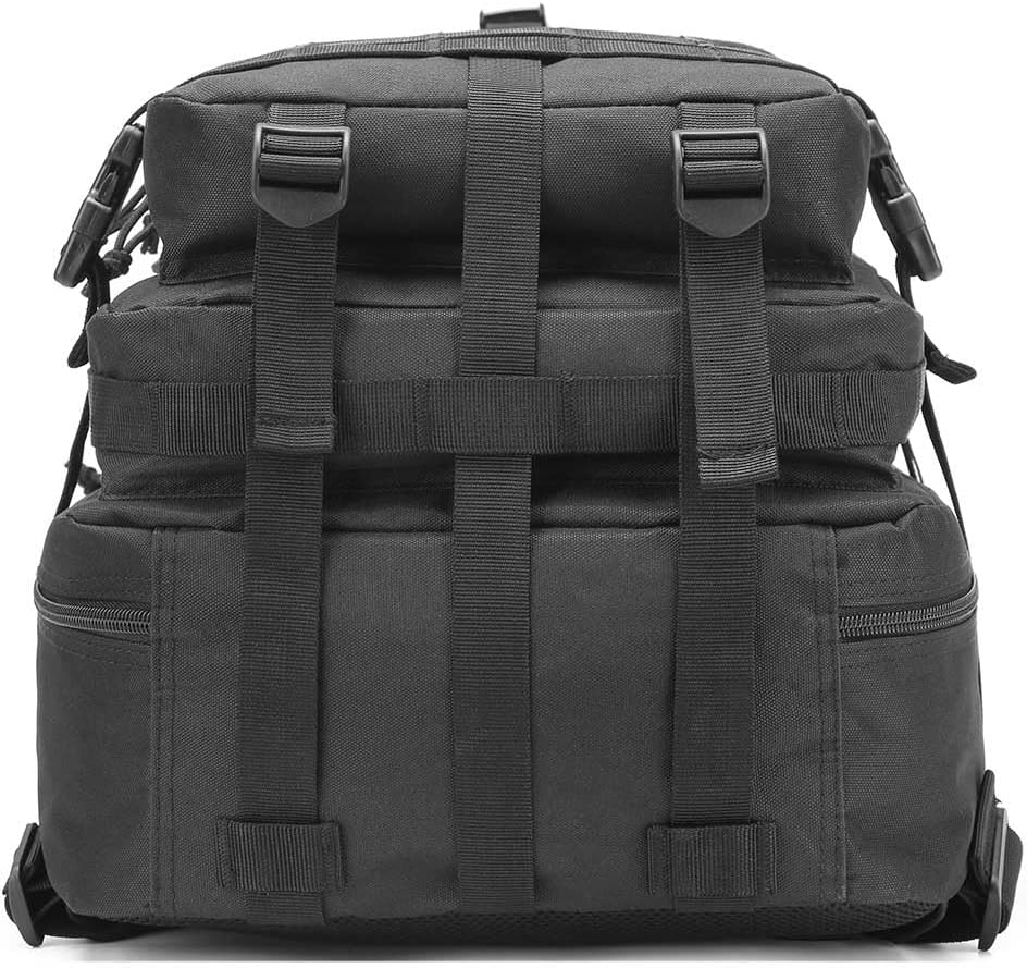 Skiennix Tactical Backpack - 45L Military Gym Bag | Large 3-Day Assault Pack for Rucking, Fishing, Camping (Black)