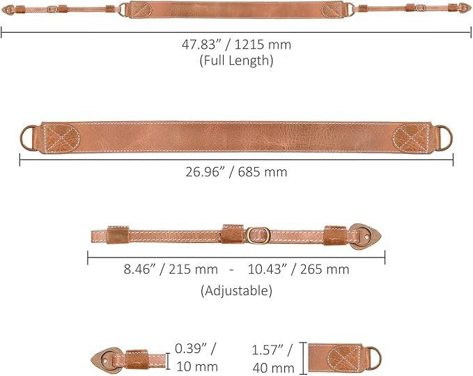 MegaGear SLR, DSLR Sierra Series Genuine Leather Camera Shoulder or Neck Strap