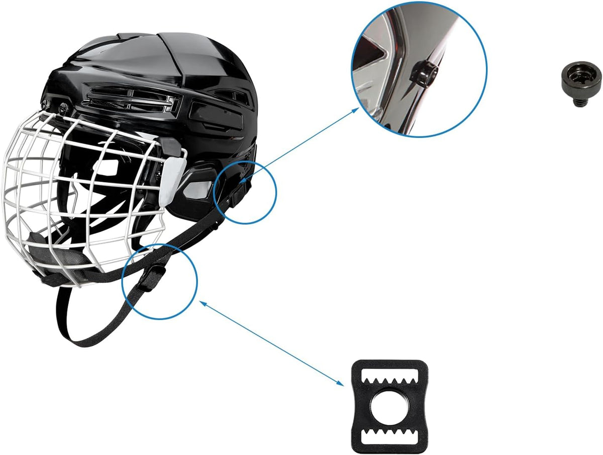 Universal Hockey Helmet Repair Kit - Complete Replacement Parts for Ice Hockey Helmets | Includes J Clips, R Clips, Posts & Bolts