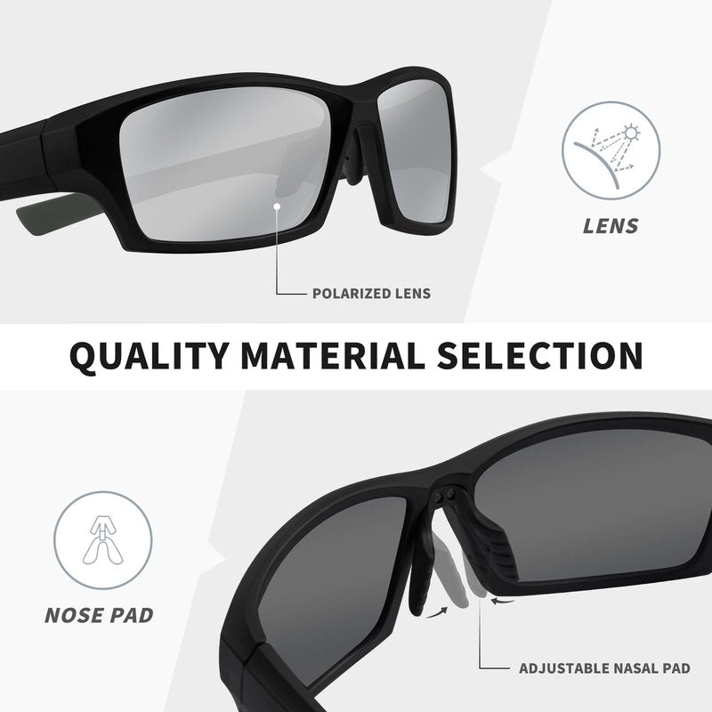 RSQQAV Polarized Sports Sunglasses for Men Women,Driving Fishing Cycling Mountain Bike Sunglasses UV400 Protection