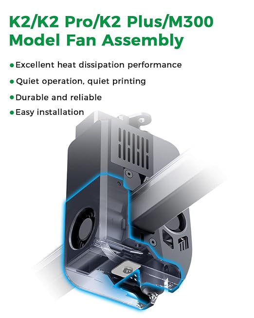 Creality Official K2 Plus Model Fan Cooling Module Assembly, Originial K2 Model
