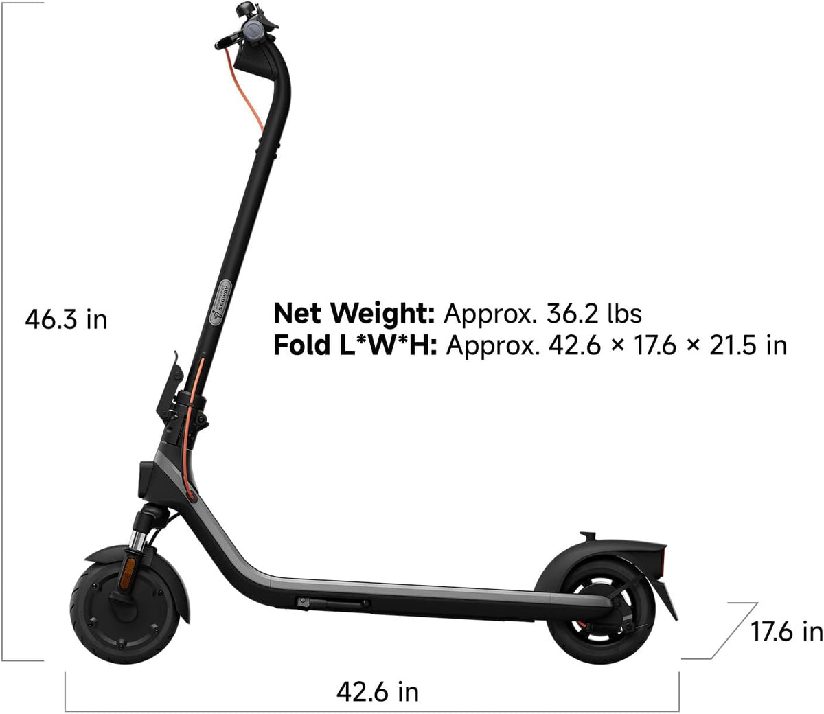 Segway Ninebot E2 Plus II Electric Scooter - 15.5–20 MPH, Long Range, Foldable Design, UL Certified