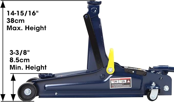 Big RED 2.5 Ton (5,000 lb) Low Profile Hydraulic Trolly Jack, Blue, AT825051UR