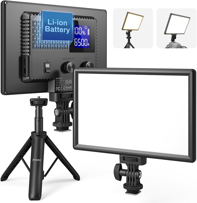 RALENO 9" LED Video Light Panel, 2500K-6500K Camera Light