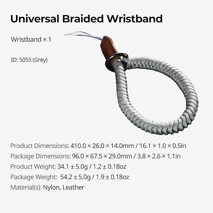 SMALLRIG Camera Wrist Strap, Universal Braided Camera Hand Strap, Adjustable