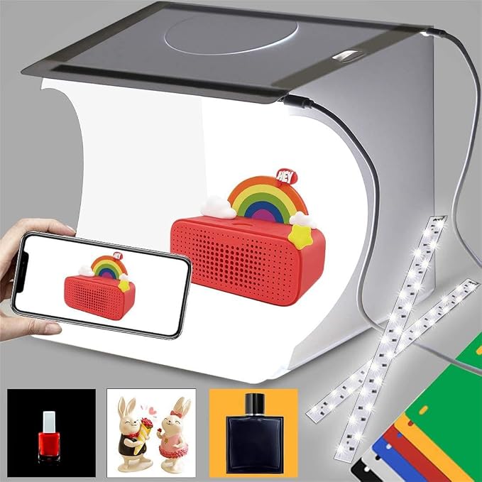 DUCLUS Mini Photo Studio Light Box, Portable Folding Photography Light Tent kit