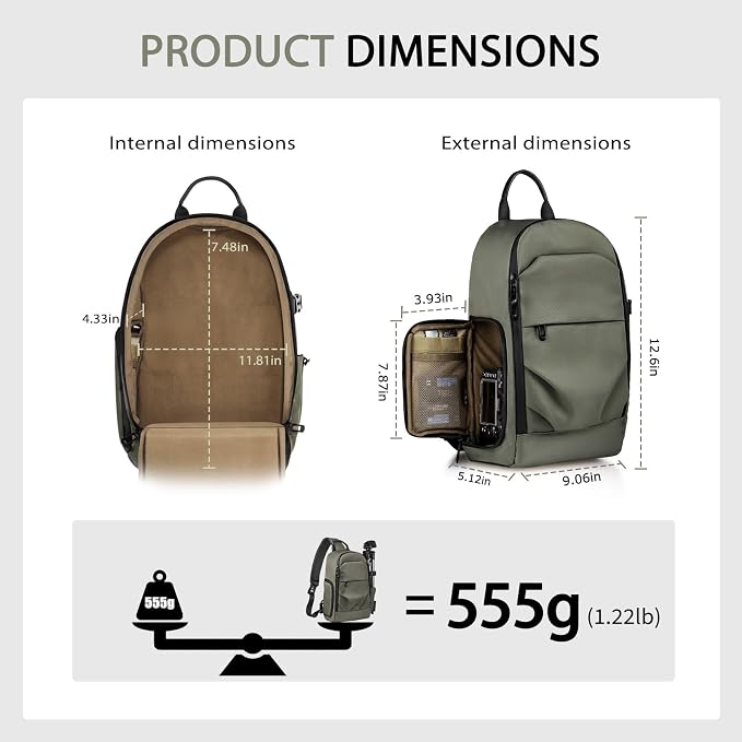 TAAOKA Camera Sling Bag, DSLR/SLR/Mirrorless Camera Backpack Case Shockproof