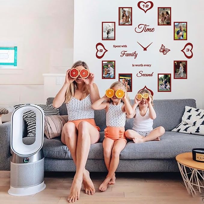 DIY Family Photo Frame Wall Clock Decal