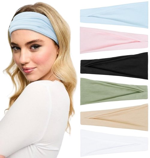 Huachi Women's Non-Slip Headbands - Stretchy Yoga & Workout Hair Accessories | Wide Fit