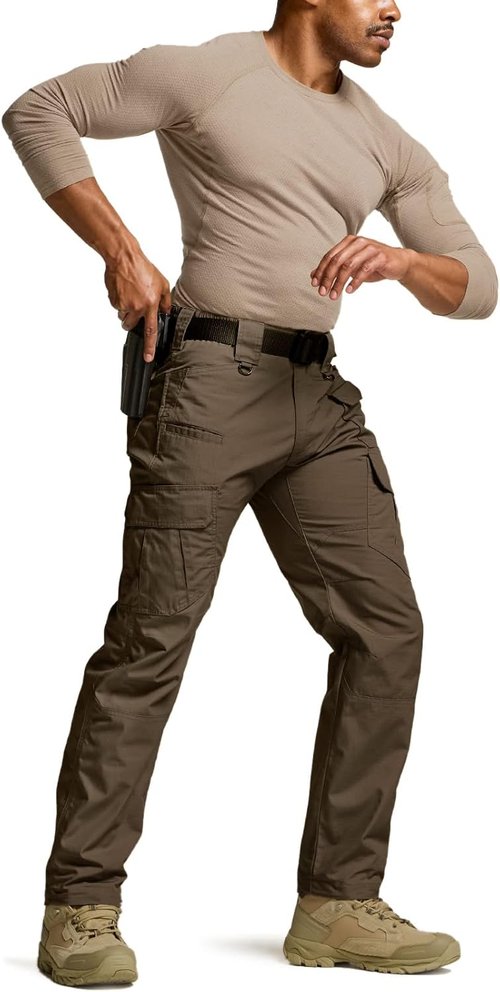 CQR Men's Tactical Pants - Lightweight Water-Resistant Ripstop Cargo Design | Ideal for Hiking & Outdoor Work