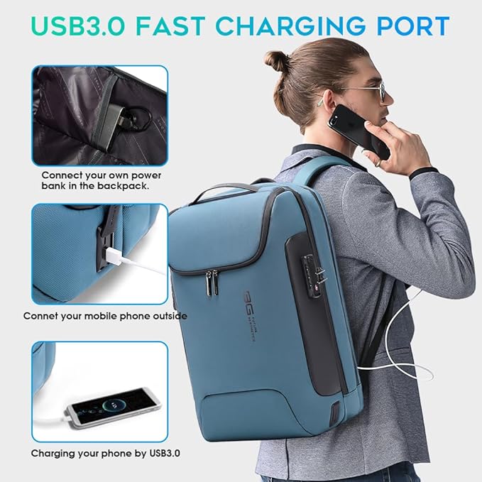 BANGE Anti-Theft Travel Backpack, Waterproof Fashion Work Backpacks, High Tech