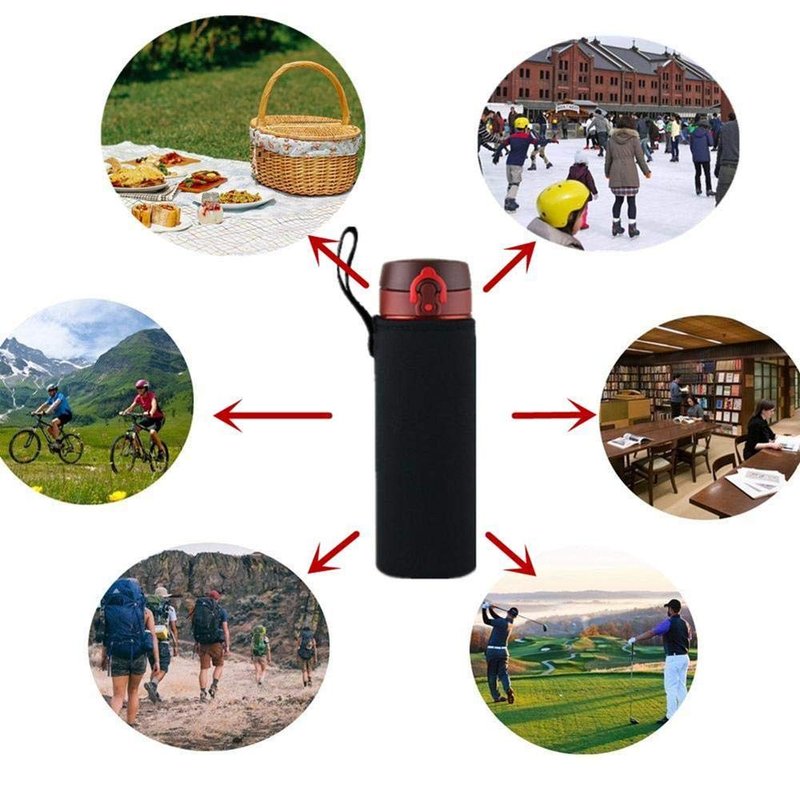 TLHO Water Bottle Carrier 750ml, 25oz Water Bottle Cover Sleeve Neoprene Bottle Carrier Insulated Bottle Bag Case Pouch black, 25oz/750ml 2PCS