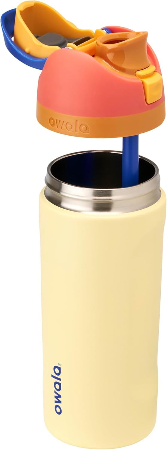 Owala Kids FreeSip Water Bottle - Insulated Stainless Steel with Straw, BPA-Free, 16 oz, Misty Horizon