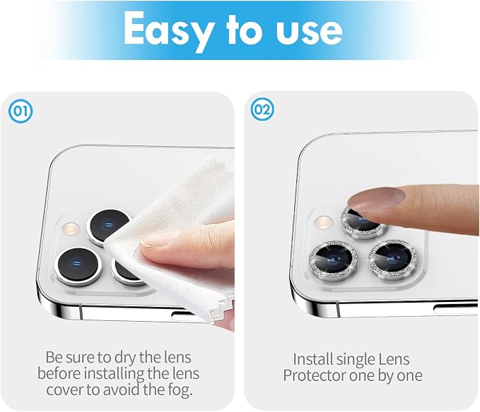 for iPhone 14 Pro/14 Pro Max Camera Lens Protector Bling, 9H Hardness