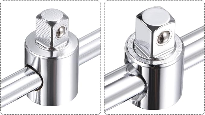uxcell 1/4" and 3/8" Drive Sliding Wrench Breaker Bar T-Handle Socket Hand Tool 2pcs