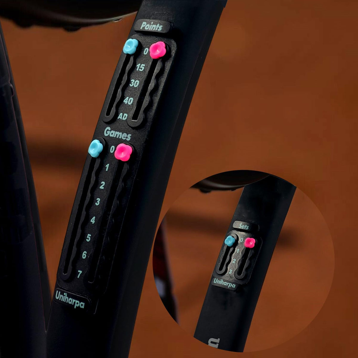 Uniharpa Portable Tennis Racket Scorekeeper - Lightweight Mini Scoreboard for Easy Point Tracking | 1.9g