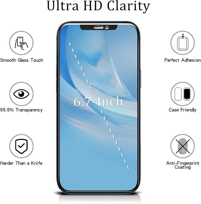 MAYtobe [2+2 Pack Designed for iPhone 12 Pro Max Privacy Screen Protector
