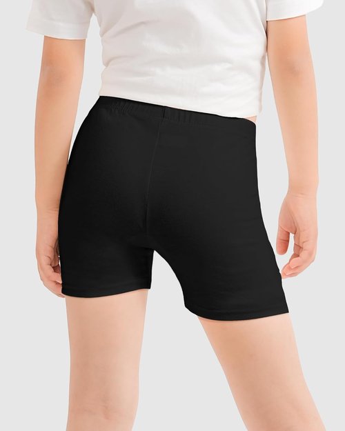 HASMES Girls Bike Shorts - Comfortable Cotton Under Dress Shorts for Dance & Running | 3 Pack