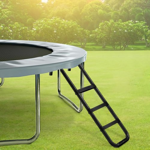 Eurmax USA Trampoline Ladder - Heavy-Duty 240 lbs Capacity with 3 Skid-Proof Steps & Shoe Storage